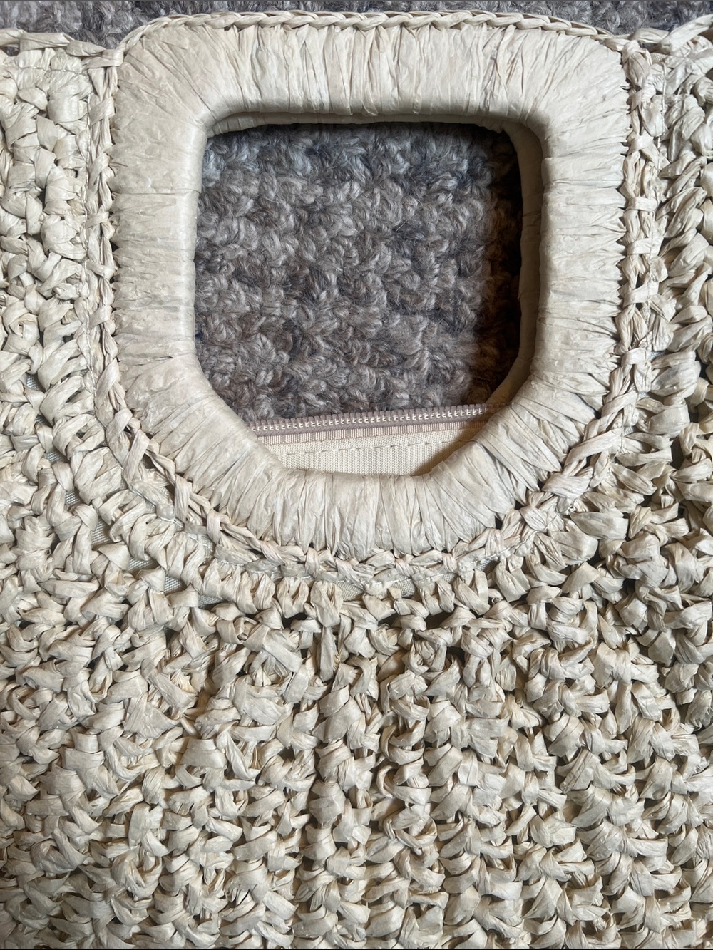 Ramla Raffia Half Moon Tote Straw Beige Resort Bag NWT - Picture 7 of 12